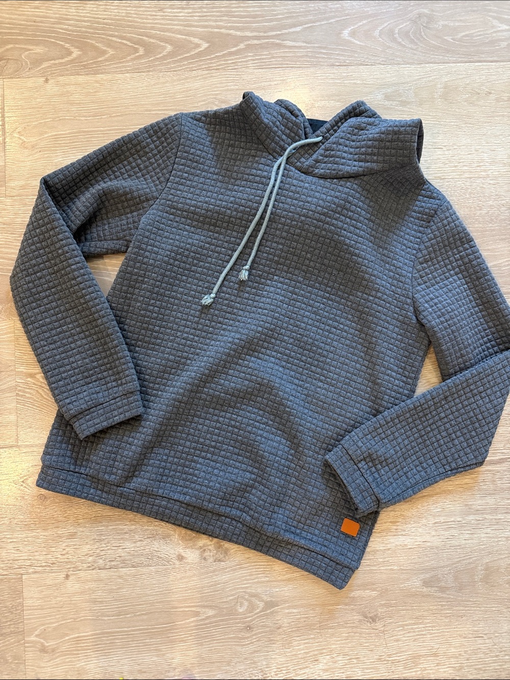 Men's Quilted Crewneck Sweater in Charcoal
